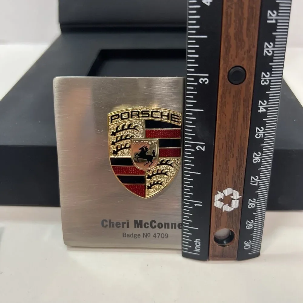 Official Porsche Family Welcome Crest Pylon Paperweight with Presentation Box